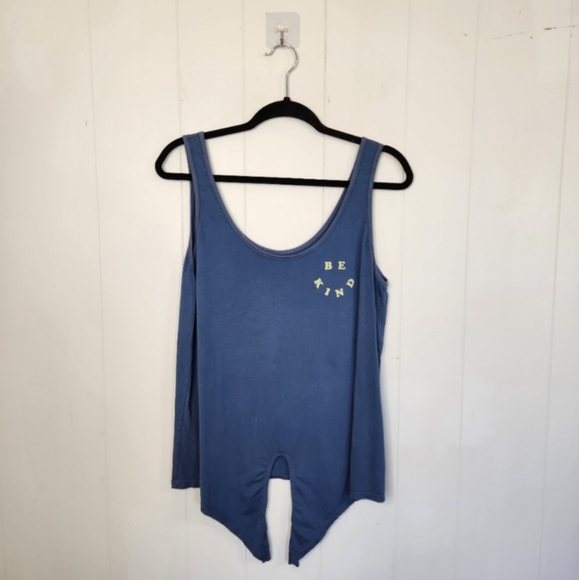 Good hYOUman Renley Be Kind Blue Tank Top Cotton Modal Sustainable Athleisure - Picture 3 of 9